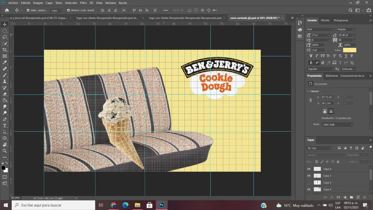 Ben & Jerry's — Cookie Dough · Sofá retro