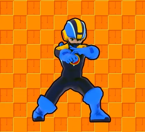Render 3D del personaje Megaman en pose de combate